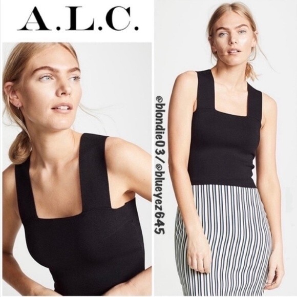 A.L.C. Black Lia Top L NWT